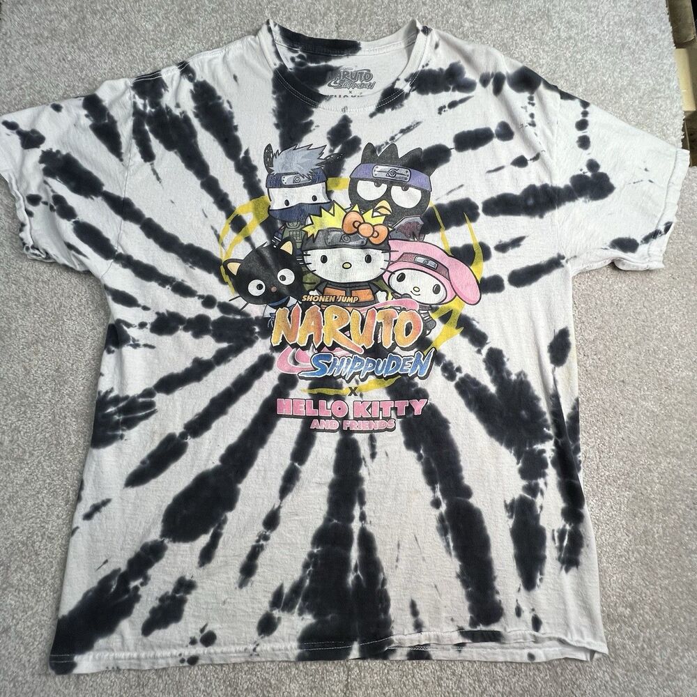 Naruto Shippuden Tie Dye Men's Sanrio Short Sleeve Graphic Tshirt Large - Picture 1 of 8